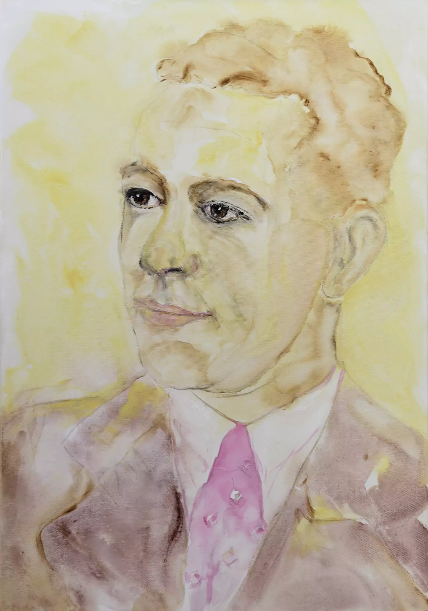 David Miller | David Miller, oudoom (1906) | Acryl op canvas, 50x70 cm | Mei 2021